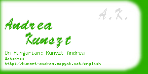 andrea kunszt business card